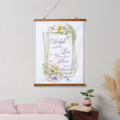 Lassen Sie sich von der Wildblume des Herrn erfreu Wandteppich Mit Holzrahmen (Schlafzimmer)