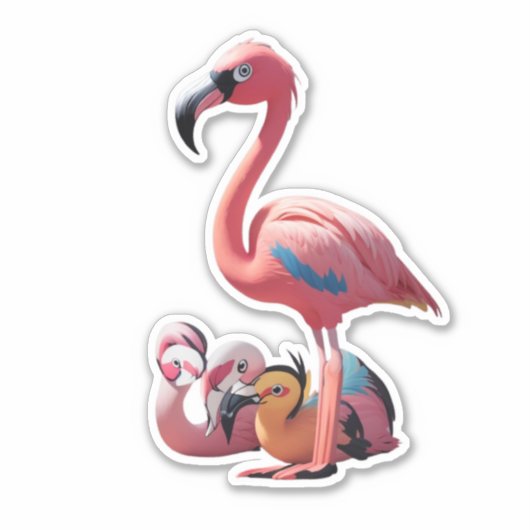 Lassen Sie sich von Flamingo-Themenaufklebern ausd Aufkleber (Vorderseite)
