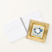 Lassen Sie sich von Zitatherzen und blauen Schmett Notizblock (Innenseite)