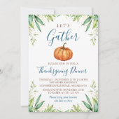 Lassen Sie uns Autumn Pumpkin Erntedank Dinner sam Einladung (Vorderseite)