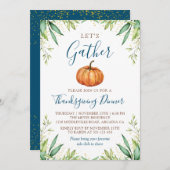 Lassen Sie uns Autumn Pumpkin Erntedank Dinner sam Einladung (Vorne/Hinten)