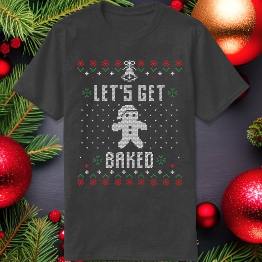 Lassen Sie uns backen Ugly Weihnachts Sweater Funn T-Shirt