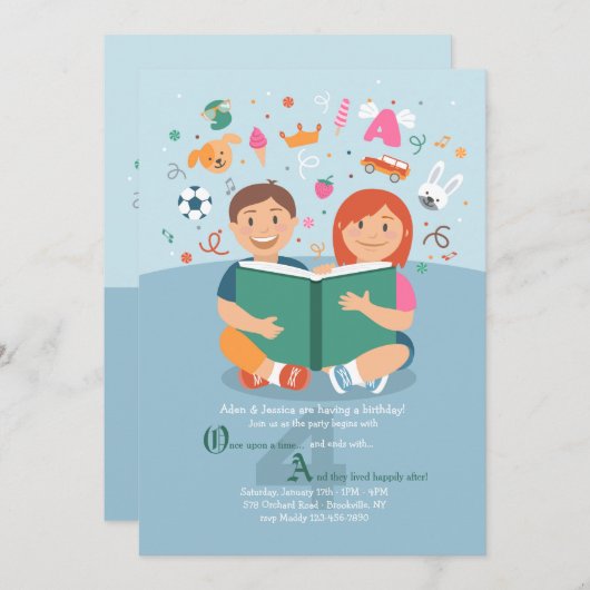 Lassen Sie uns darüber lesen Einladung (Vorne/Hinten)