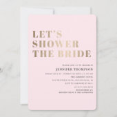 Lassen Sie uns das Brautparty "Brautblush & Gold"  Einladung (Vorderseite)