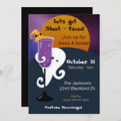 Lassen Sie uns das Cocktail-Halloween-Party auf Fa Einladung (Vorne/Hinten)