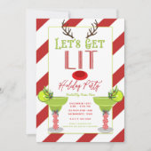 Lassen Sie uns das Cocktail-Party "Lit Reindeer Ho Einladung (Vorderseite)