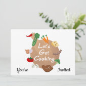 Lassen Sie uns das Cooking Cutting Board bekommen Einladung (Stehend Vorderseite)
