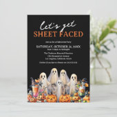 Lassen Sie uns das erwachsene Halloween-Party in F Einladung (Stehend Vorderseite)