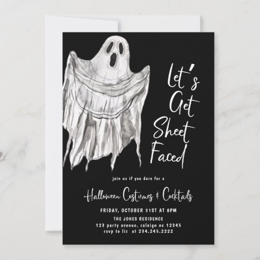 Lassen Sie uns das erwachsene Halloween-Party in F Einladung (Vorderseite)