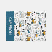 Lassen Sie uns das Fahrzeugmuster verschieben Fleecedecke (Vorderseite (Horizontal))