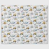 Lassen Sie uns das Fahrzeugmuster verschieben Geschenkpapier (Flach)