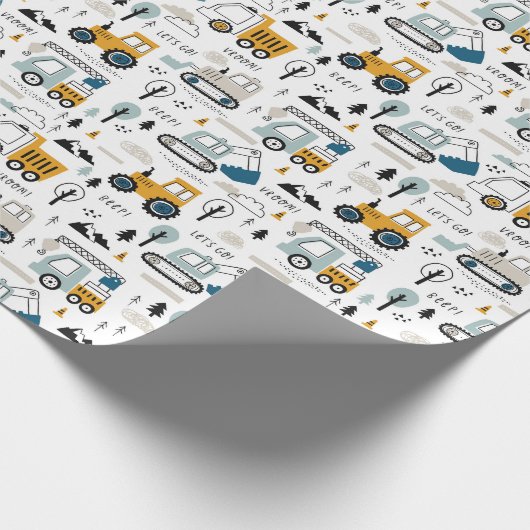 Lassen Sie uns das Fahrzeugmuster verschieben Geschenkpapier (Ecke)