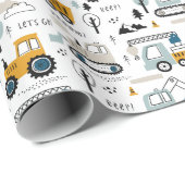 Lassen Sie uns das Fahrzeugmuster verschieben Geschenkpapier (Rolleneckpunkt)