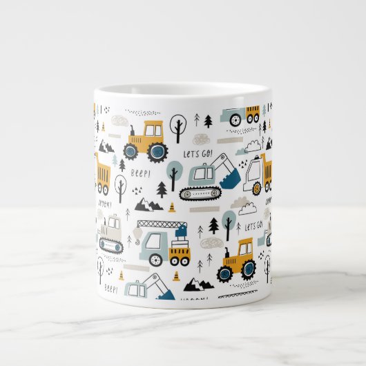 Lassen Sie uns das Fahrzeugmuster verschieben Jumbo-Tasse (Vorderseite)