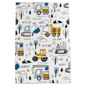 Lassen Sie uns das Fahrzeugmuster verschieben Mittlere Geschenktüte (Rückseite)