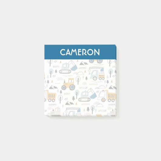 Lassen Sie uns das Fahrzeugmuster verschieben Post-it Klebezettel (Vorderseite)