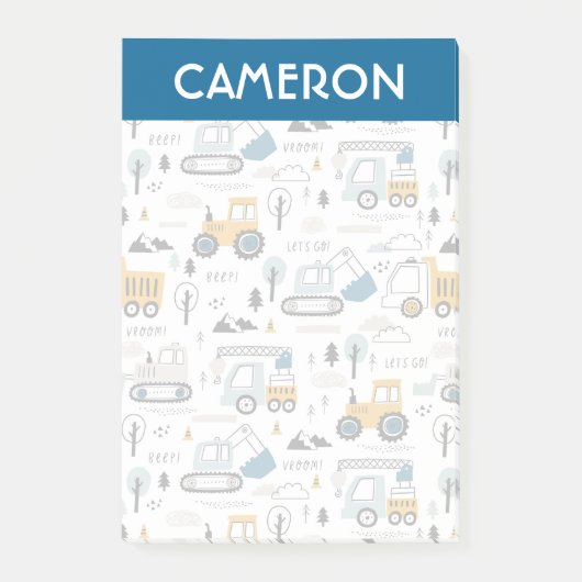 Lassen Sie uns das Fahrzeugmuster verschieben Post-it Klebezettel (Vorderseite)