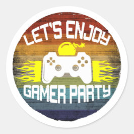 LASSEN SIE UNS DAS GAMER PARTY GENIESSEN - GAMING  RUNDER AUFKLEBER