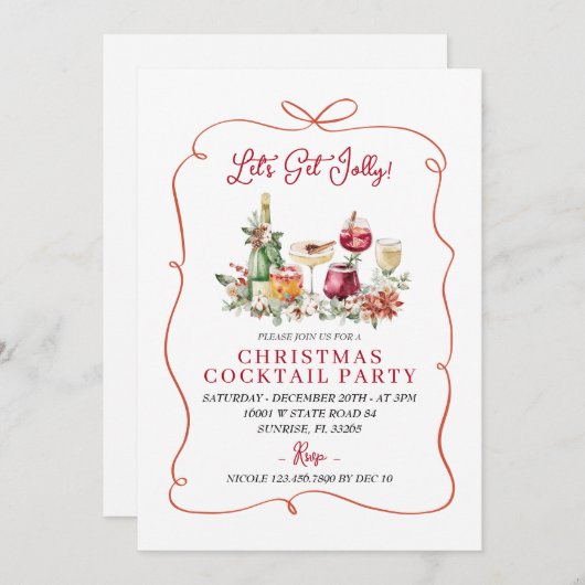 Lassen Sie uns das handgezeichnete Party des Jolly Einladung (Vorne/Hinten)