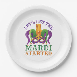 Lassen Sie uns das Mardi Started Mardi Gras Party Pappteller