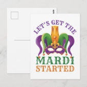 Lassen Sie uns das Mardi Started Mardi Gras Party  Postkarte (Vorne/Hinten)
