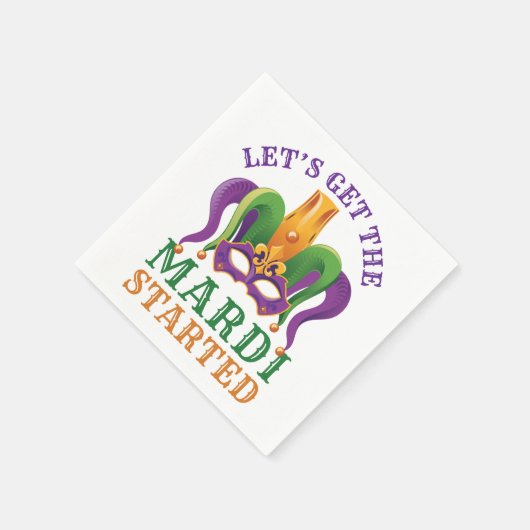 Lassen Sie uns das Mardi Started Mardi Gras Party Serviette (Ecke)