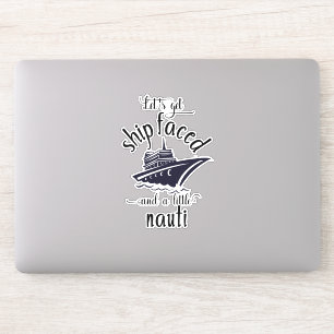 Lassen Sie uns das Schiff vor einen sonnigen Kreuz Aufkleber