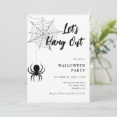 Lassen Sie uns das Script Spider Web Halloween-Par Einladung (Stehend Vorderseite)