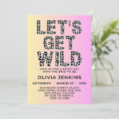 Lassen Sie uns den Junggeselinnen-Abschied "Wild A Einladung (Stehend Vorderseite)