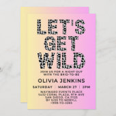 Lassen Sie uns den Junggeselinnen-Abschied "Wild A Einladung (Vorne/Hinten)