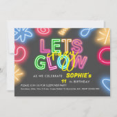 Lassen Sie uns den nackten Lasergeburtstag glühen Einladung (Vorderseite)