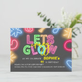 Lassen Sie uns den nackten Lasergeburtstag glühen Einladung (Stehend Vorderseite)