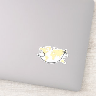 Lassen Sie uns die Illustration der Welt bereisen Aufkleber