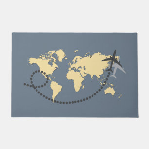 Lassen Sie uns die Illustration der Welt bereisen Fußmatte
