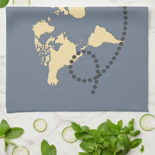 Lassen Sie uns die Illustration der Welt bereisen Geschirrtuch (Gefaltet)