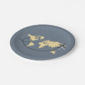 Lassen Sie uns die Illustration der Welt bereisen Pappteller (Schrägansicht)