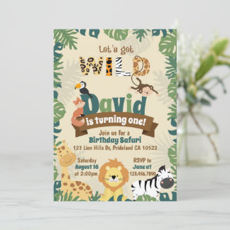 Lassen Sie uns die Wild Safari zum Geburtstag einl Einladung