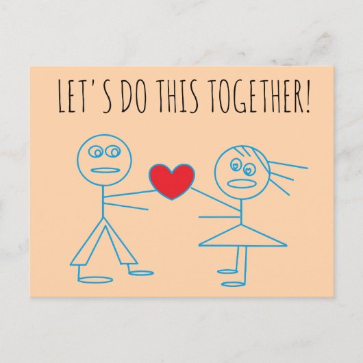 LASSEN SIE UNS DIESES GEMEINSAME ZEICHENKOPF MACHE POSTKARTE (Vorderseite)