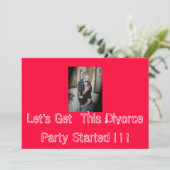 Lassen Sie uns dieses Party der Scheidung beginnen Einladung (Stehend Vorderseite)
