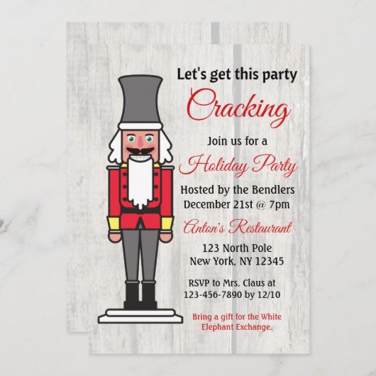 Lassen Sie uns dieses Party zum Cracking Holiday e Einladung (Vorne/Hinten)