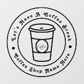 Lassen Sie uns ein Coffee Break-Business-Logo Fensteraufkleber (Blatt)