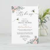 Lassen Sie uns ein sicheres virtuelles Brautparty Einladung (Stehend Vorderseite)