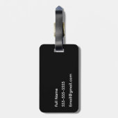 Lassen Sie uns eine benutzerdefinierte Schwarz-Wei Gepäckanhänger (Rückseite vertikal)