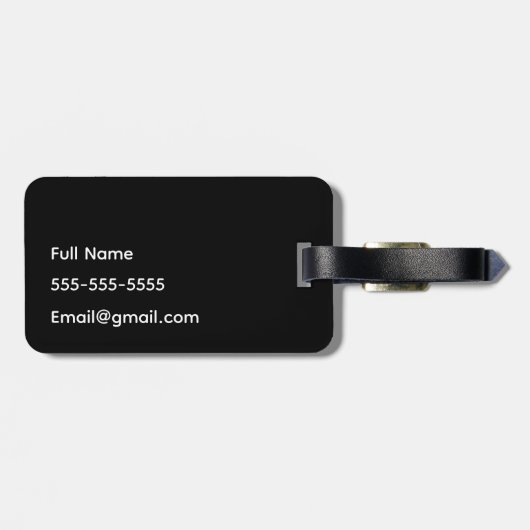 Lassen Sie uns eine benutzerdefinierte Schwarz-Wei Gepäckanhänger (Rückseite horizontal)