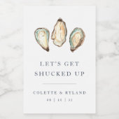 Lassen Sie uns erwischen | Coastal Oyster Wedding Weinetikett (Einzelnes Label)