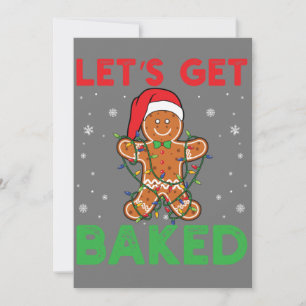 Lassen Sie uns gebackenes Lebkuchen Weihnachtsgebä Einladung