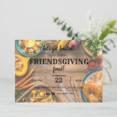 Lassen Sie uns gebastelte Erntedank-Dinner Einladu Einladung (Stehend Vorderseite)