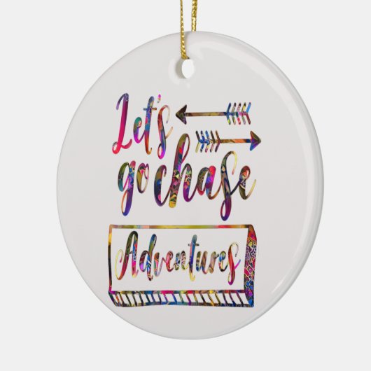 Lassen Sie uns gehen Abenteuer Abenteuer Retro Zit Keramik Ornament (Links)