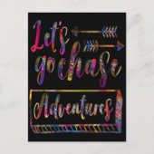 Lassen Sie uns gehen Abenteuer Abenteuer Retro Zit Postkarte (Vorderseite)