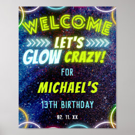 Lassen Sie uns glänzen verrückte Neon Glows Party  Poster